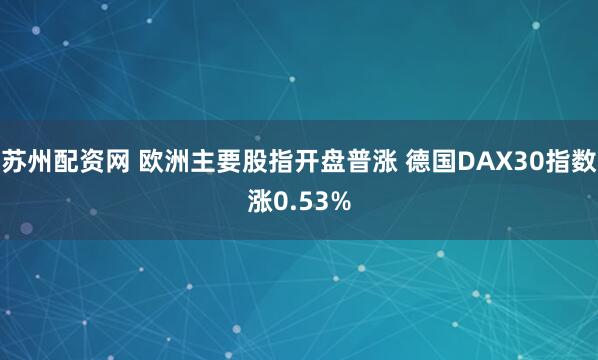 苏州配资网 欧洲主要股指开盘普涨 德国DAX30指数涨0.53%